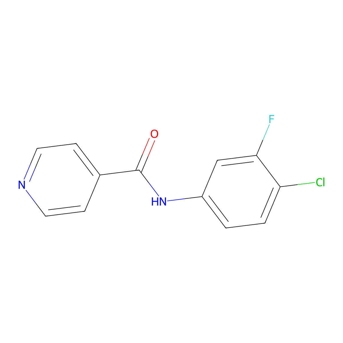 N-(4-chloro-3-fluorophenyl)pyridine-4-carboxamide molecular structure, CAS 2324847-64-3