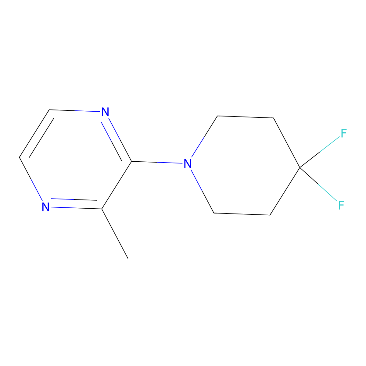 2-(4,4-Difluoropiperidin-1-yl)-3-methylpyrazine molecular structure, CAS 2324856-85-9
