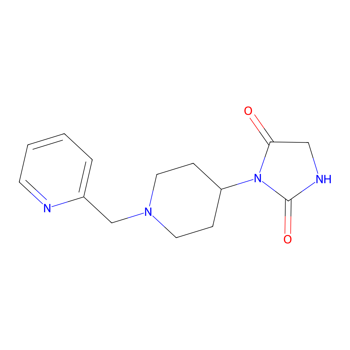 3-(1-(Pyridin-2-ylmethyl)piperidin-4-yl)imidazolidine-2,4-dione molecular structure, CAS 2324857-45-4