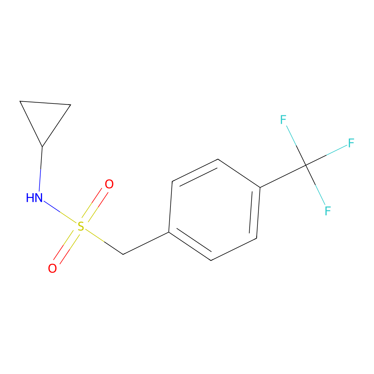 N-Cyclopropyl-1-[4-(trifluoromethyl)phenyl]methanesulfonamide molecular structure, CAS 2324859-30-3