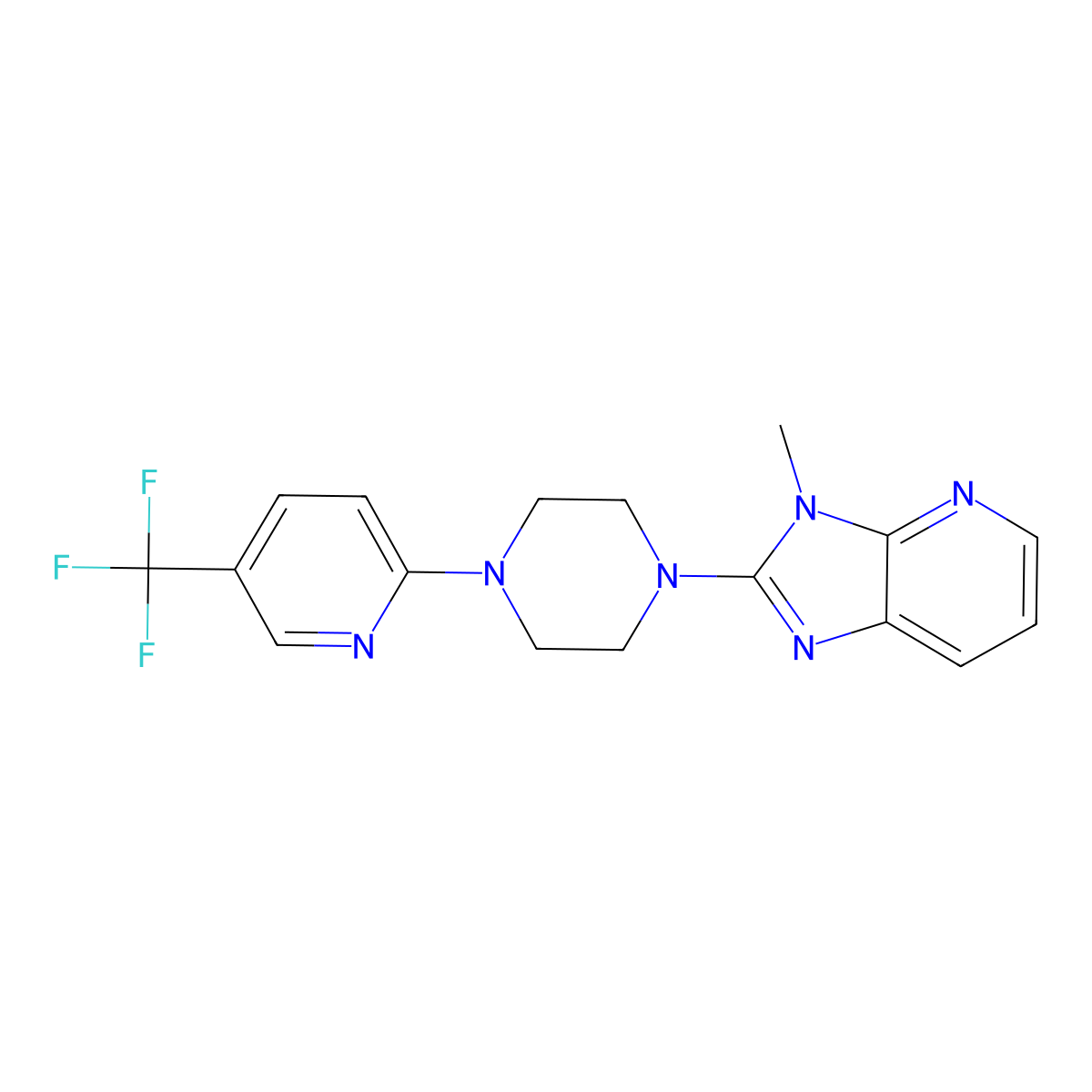1-{3-methyl-3H-imidazo[4,5-b]pyridin-2-yl}-4-[5-(trifluoromethyl)pyridin-2-yl]piperazine molecular structure, CAS 2324881-35-6