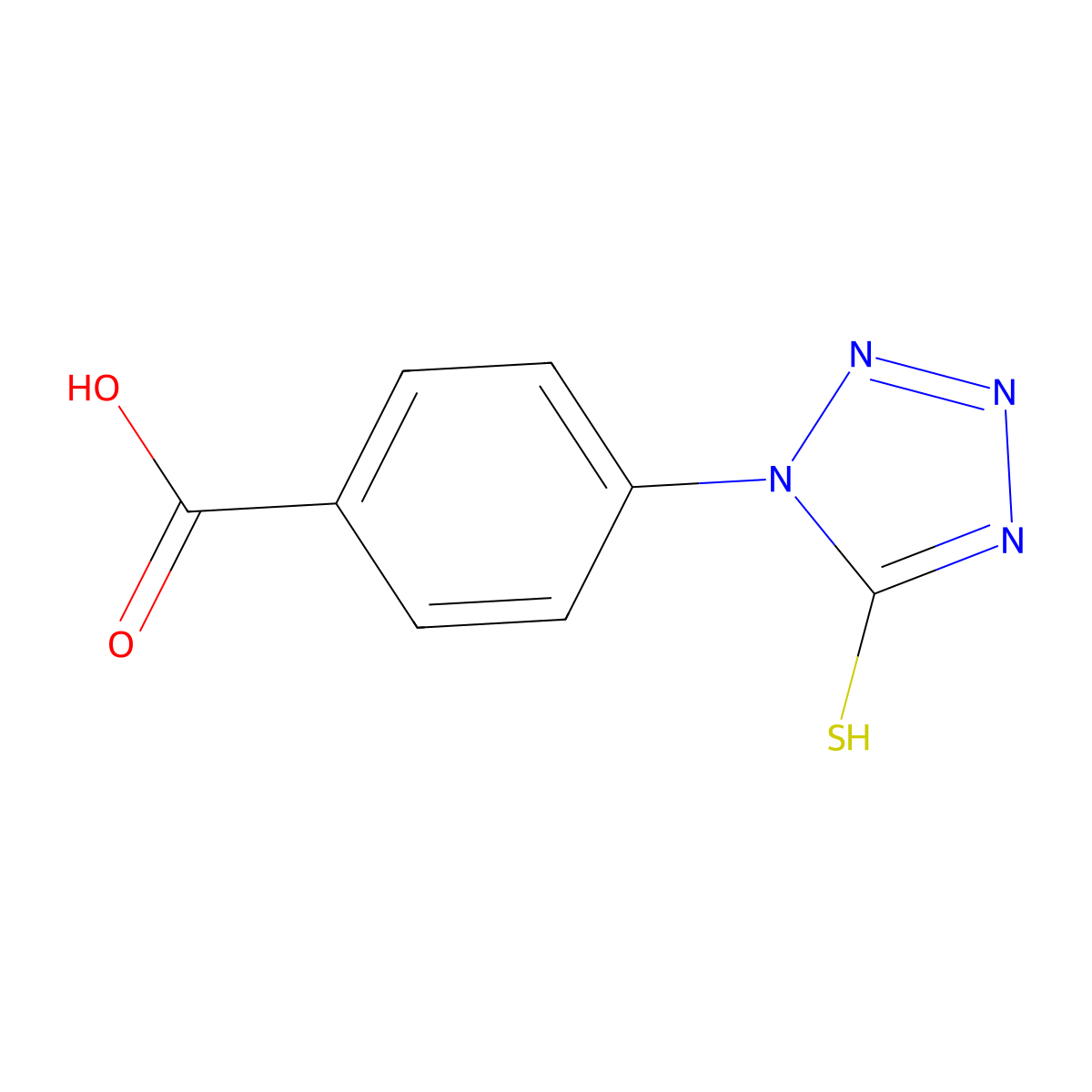 4-(5-Sulfanyl-1H-tetrazol-1-yl)benzoic acid molecular structure, CAS 23249-95-8