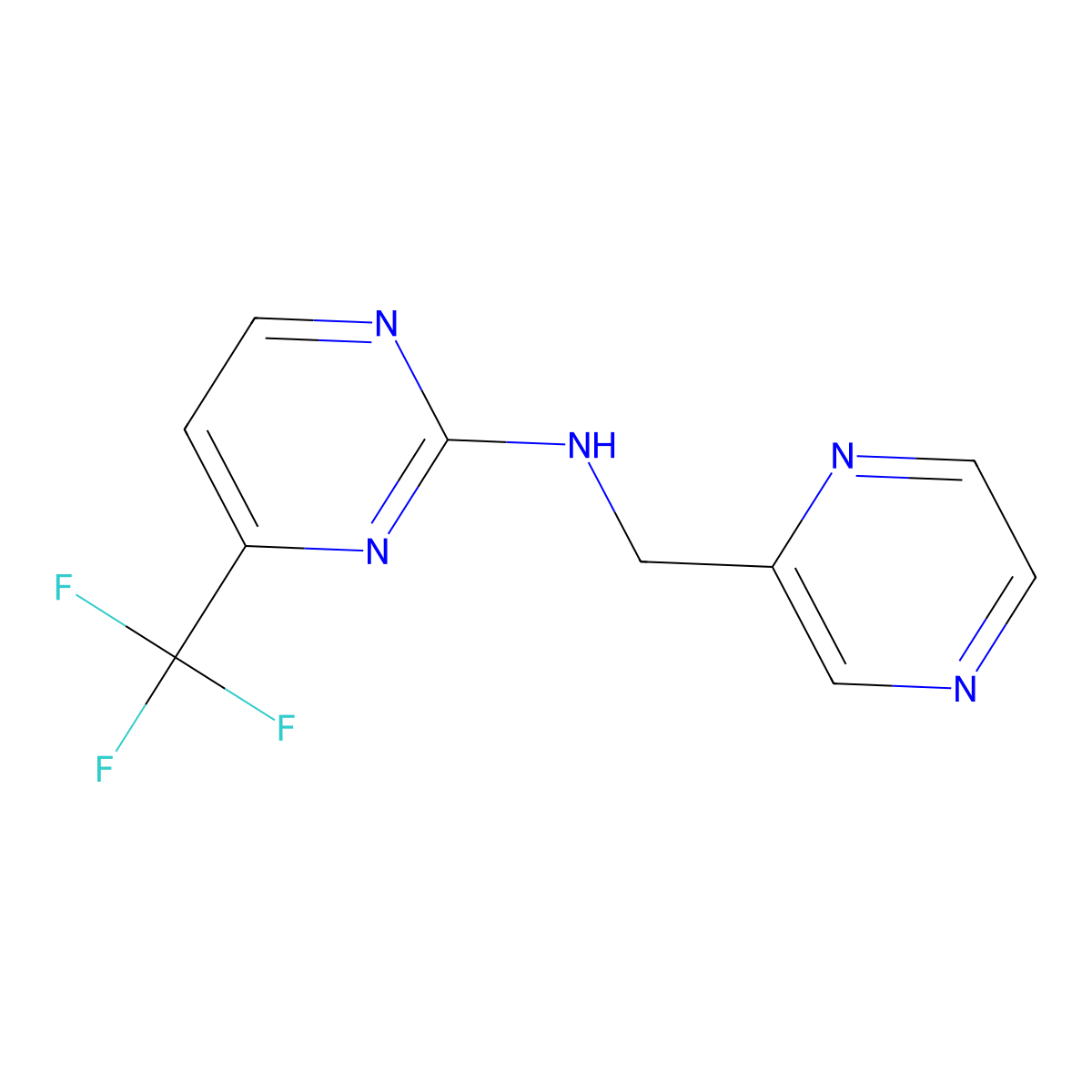 N-[(pyrazin-2-yl)methyl]-4-(trifluoromethyl)pyrimidin-2-amine molecular structure, CAS 2324933-80-2