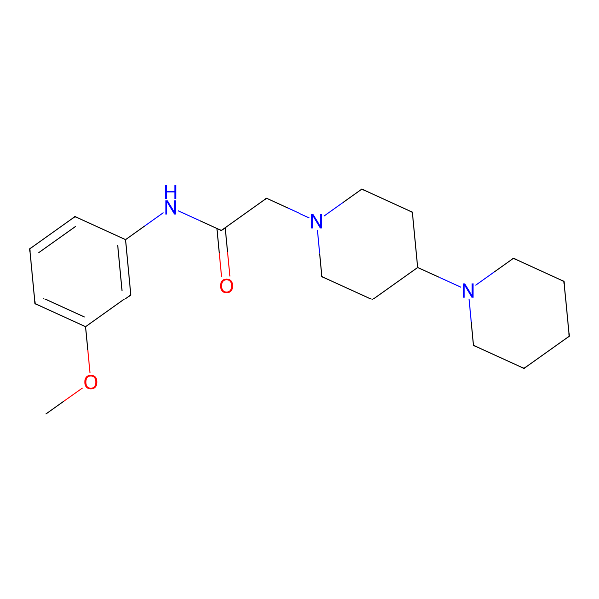 2-{[1,4'-bipiperidine]-1'-yl}-N-(3-methoxyphenyl)acetamide molecular structure, CAS 2324935-06-8