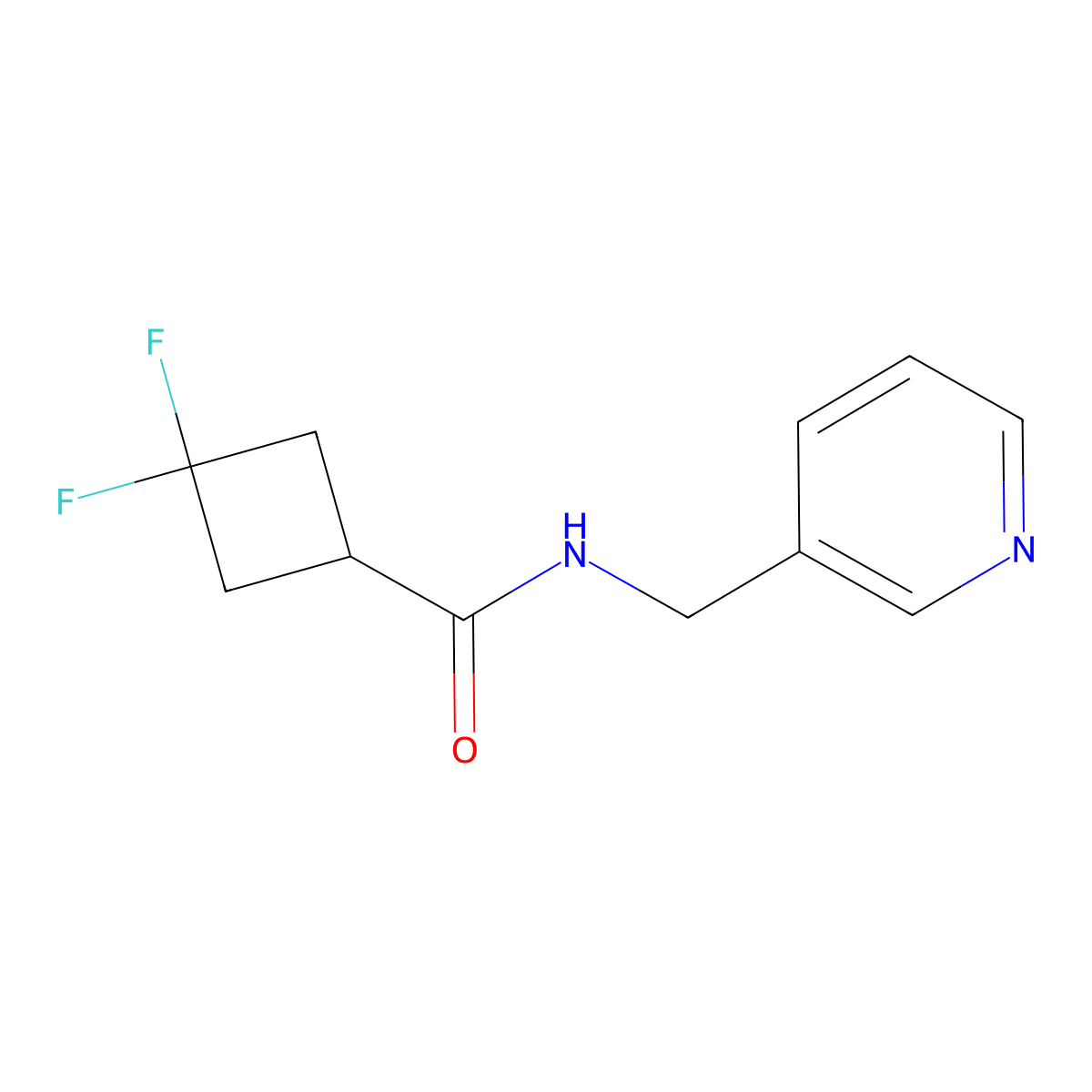 3,3-difluoro-N-[(pyridin-3-yl)methyl]cyclobutane-1-carboxamide molecular structure, CAS 2324937-04-2