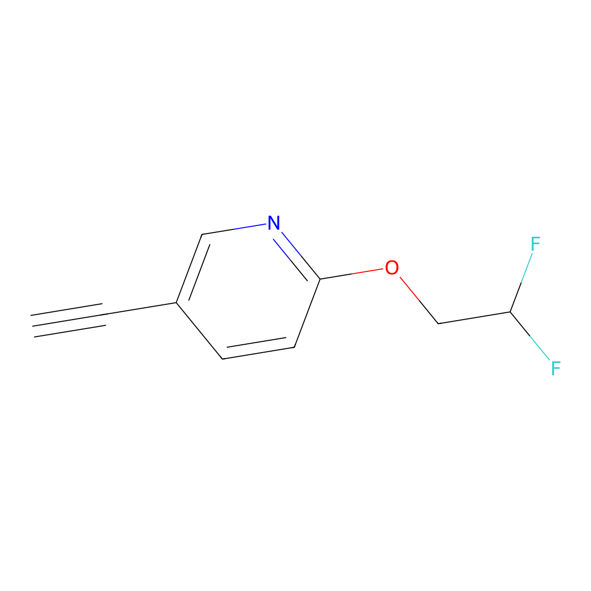 2-(2,2-Difluoroethoxy)-5-ethynylpyridine molecular structure, CAS 2324942-48-3