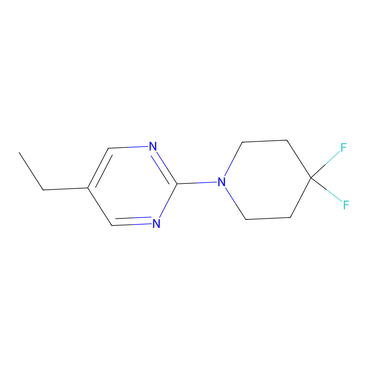 2-(4,4-Difluoropiperidin-1-yl)-5-ethylpyrimidine molecular structure, CAS 2324942-94-9