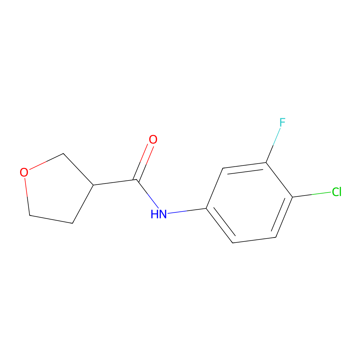 N-(4-chloro-3-fluorophenyl)oxolane-3-carboxamide molecular structure, CAS 2324945-47-1