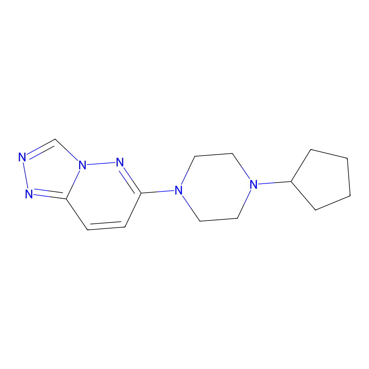 1-Cyclopentyl-4-{[1,2,4]triazolo[4,3-b]pyridazin-6-yl}piperazine molecular structure, CAS 2324954-68-7