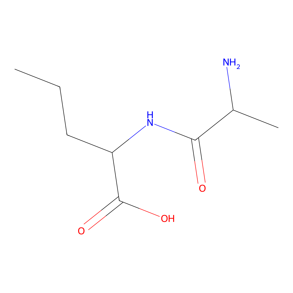 Alanylnorvaline molecular structure, CAS 2325-18-0