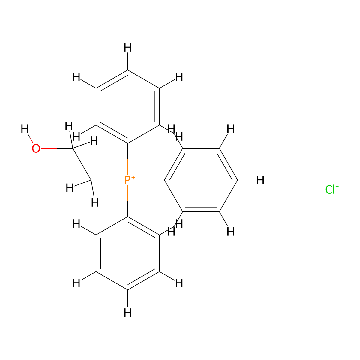 (2-Hydroxyethyl)triphenylphosphonium chloride molecular structure, CAS 23250-03-5