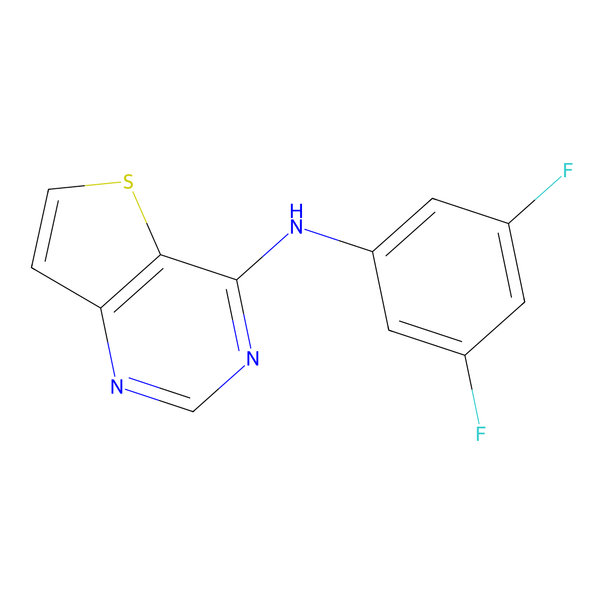 N-(3,5-difluorophenyl)thieno[3,2-d]pyrimidin-4-amine molecular structure, CAS 2325016-40-6