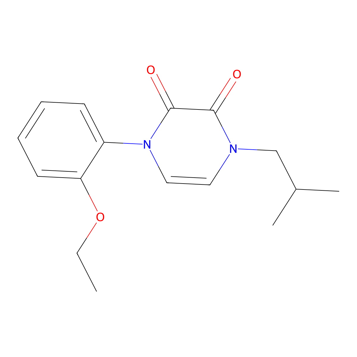 1-(2-Ethoxyphenyl)-4-(2-methylpropyl)-1,2,3,4-tetrahydropyrazine-2,3-dione molecular structure, CAS 2325029-27-2