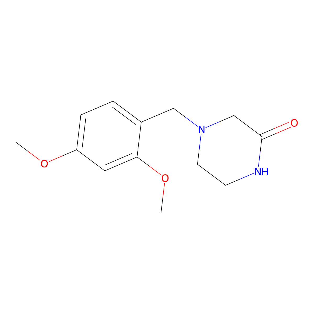 4-(2,4-Dimethoxybenzyl)piperazin-2-one molecular structure, CAS 2325045-26-7
