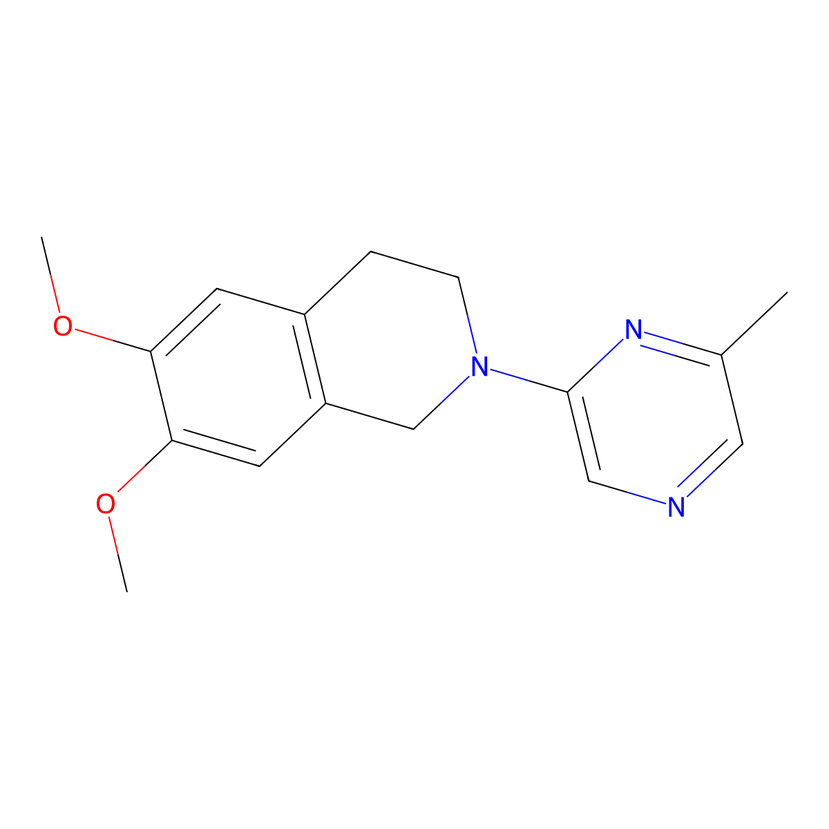 6,7-Dimethoxy-2-(6-methylpyrazin-2-yl)-1,2,3,4-tetrahydroisoquinoline molecular structure, CAS 2325045-86-9