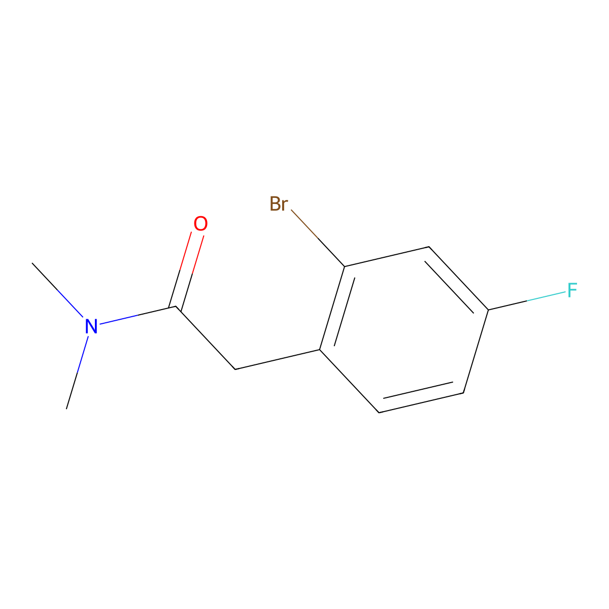 2-(2-Bromo-4-fluorophenyl)-N,N-dimethylacetamide molecular structure, CAS 2325046-94-2