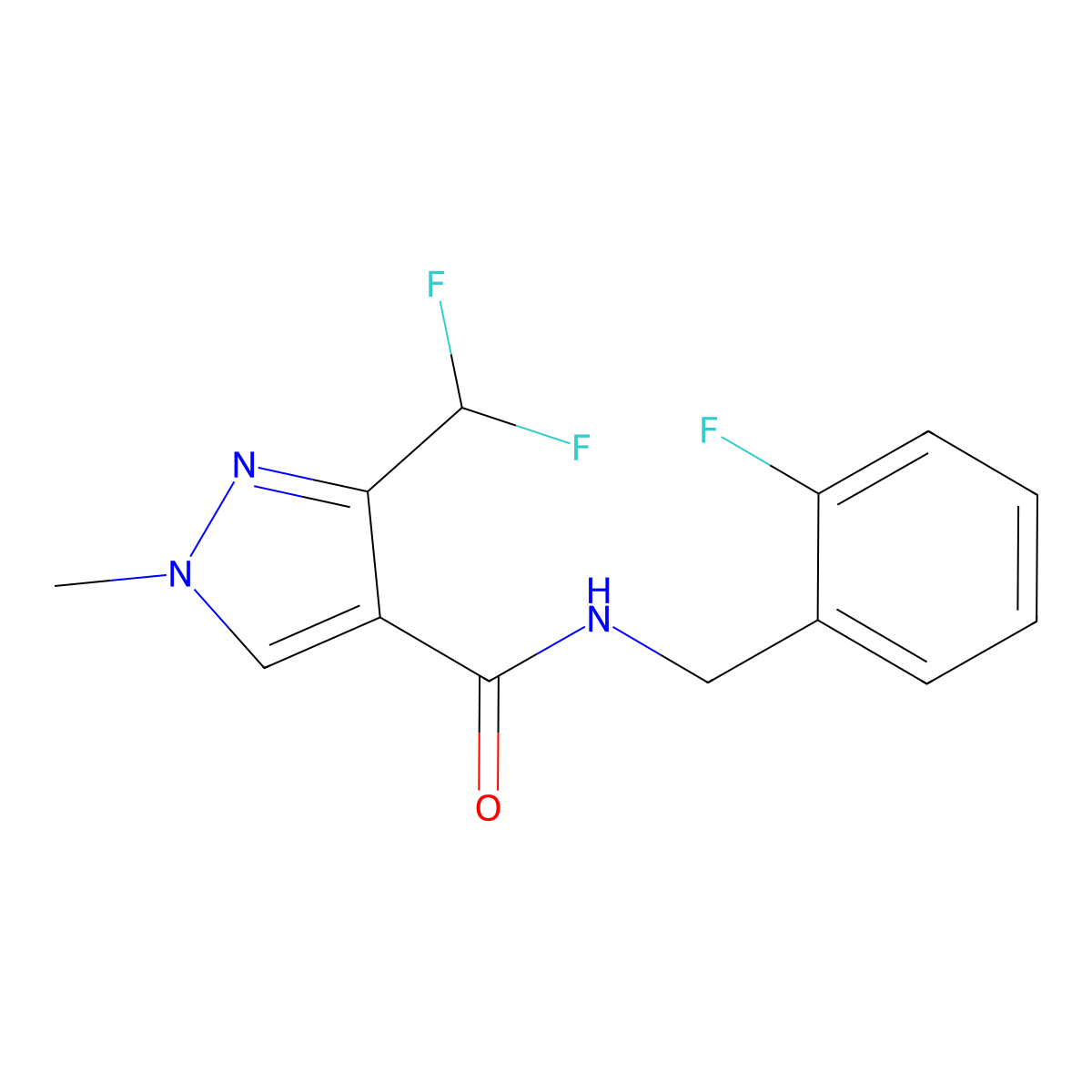 3-(difluoromethyl)-N-[(2-fluorophenyl)methyl]-1-methyl-1H-pyrazole-4-carboxamide molecular structure, CAS 2325048-37-9