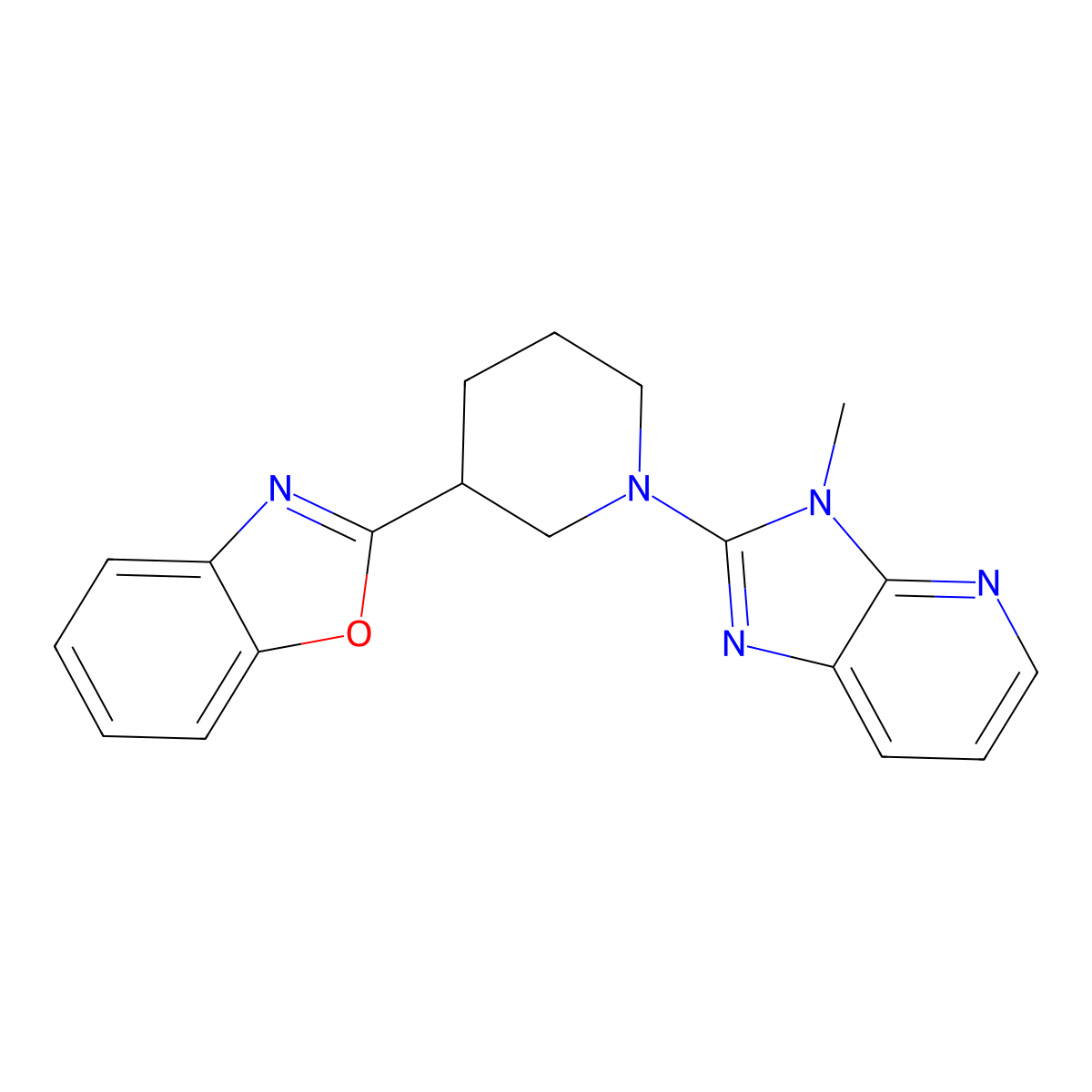 2-(1-{3-methyl-3H-imidazo[4,5-b]pyridin-2-yl}piperidin-3-yl)-1,3-benzoxazole molecular structure, CAS 2325053-86-7