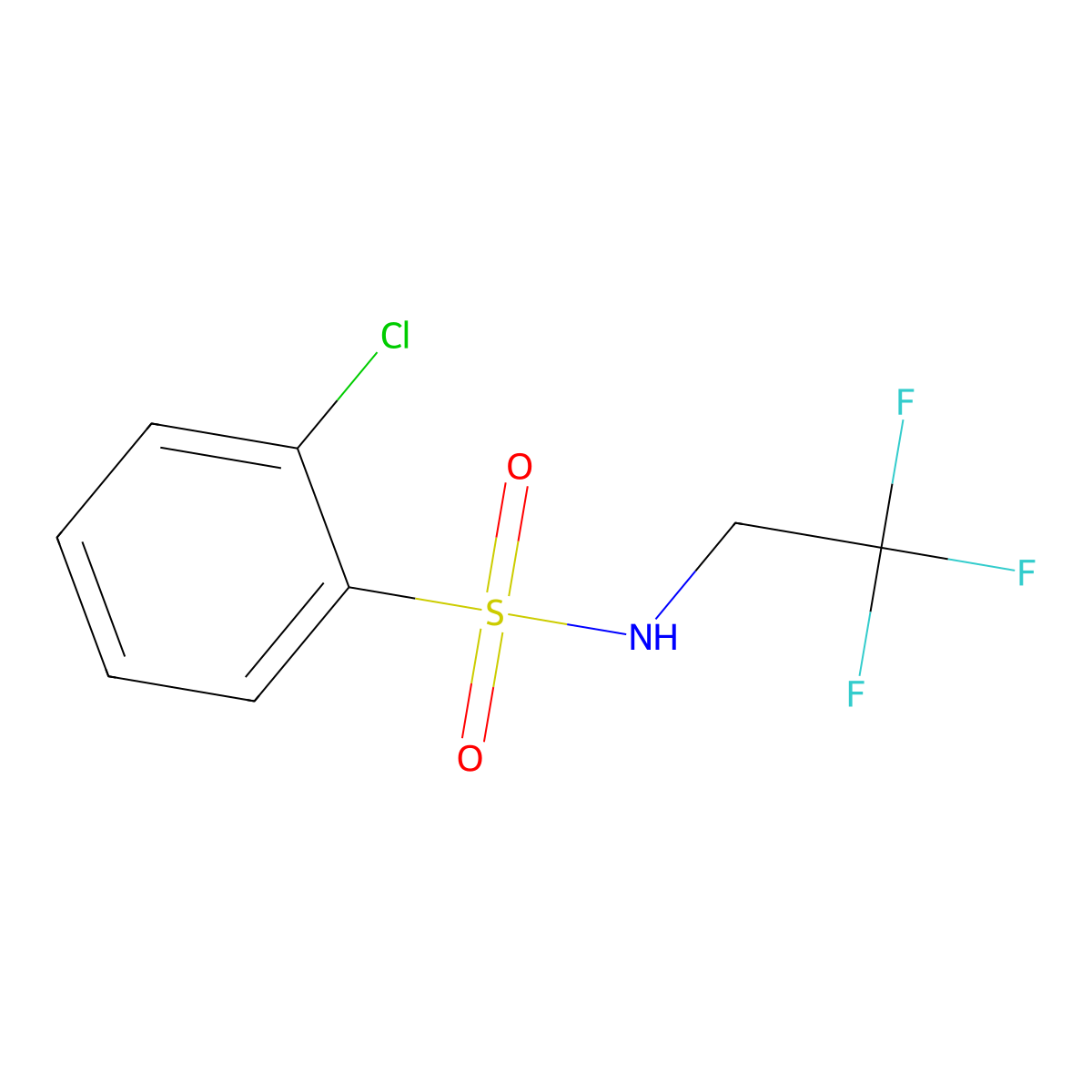 2-chloro-N-(2,2,2-trifluoroethyl)benzene-1-sulfonamide molecular structure, CAS 2325075-25-8