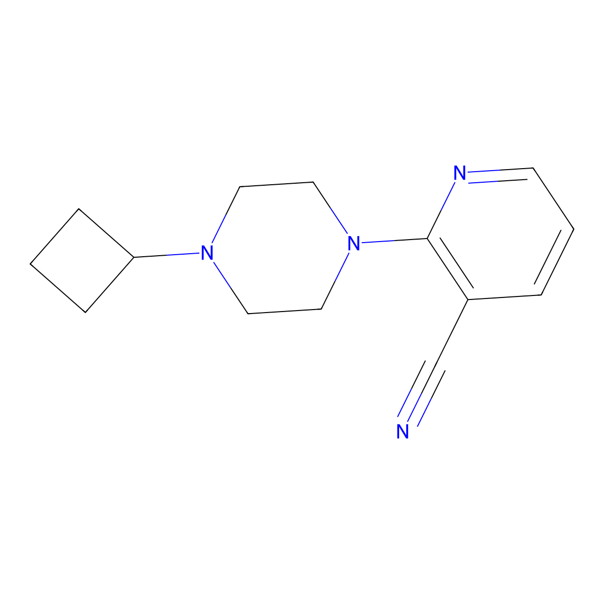 2-(4-Cyclobutylpiperazin-1-yl)pyridine-3-carbonitrile molecular structure, CAS 2325080-77-9