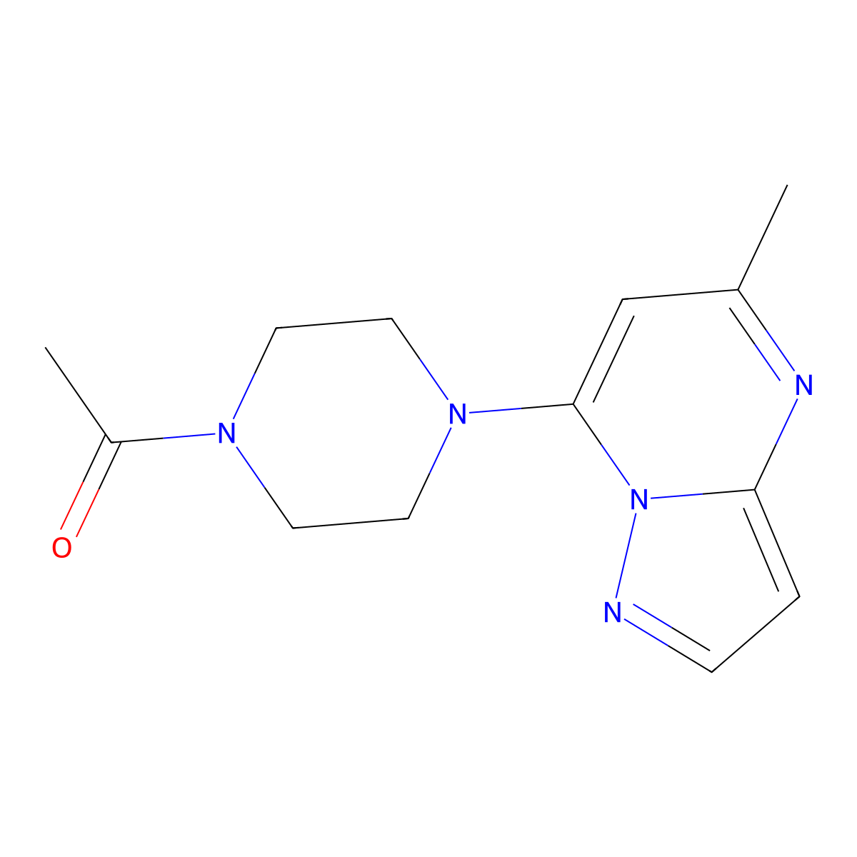 1-(4-{5-Methylpyrazolo[1,5-a]pyrimidin-7-yl}piperazin-1-yl)ethan-1-one molecular structure, CAS 2325081-71-6