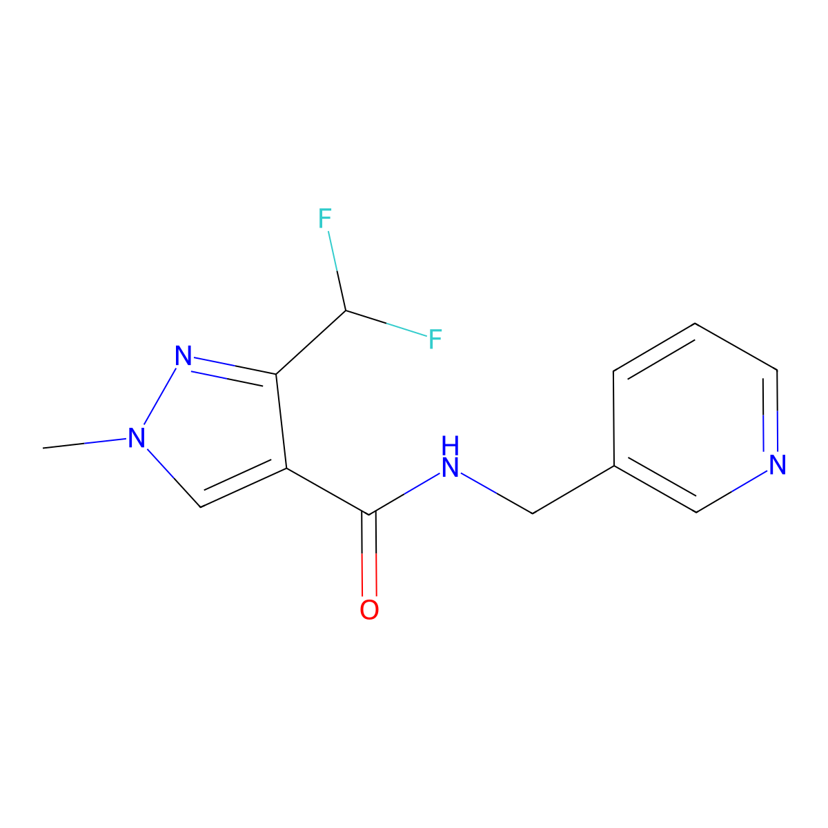 3-(difluoromethyl)-1-methyl-N-[(pyridin-3-yl)methyl]-1H-pyrazole-4-carboxamide molecular structure, CAS 2325082-55-9