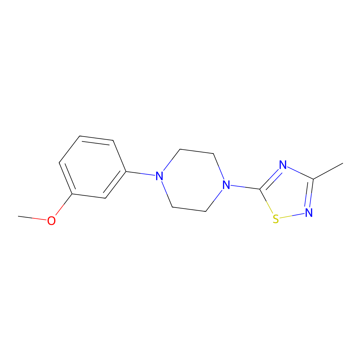 1-(3-Methoxyphenyl)-4-(3-methyl-1,2,4-thiadiazol-5-yl)piperazine molecular structure, CAS 2325082-67-3