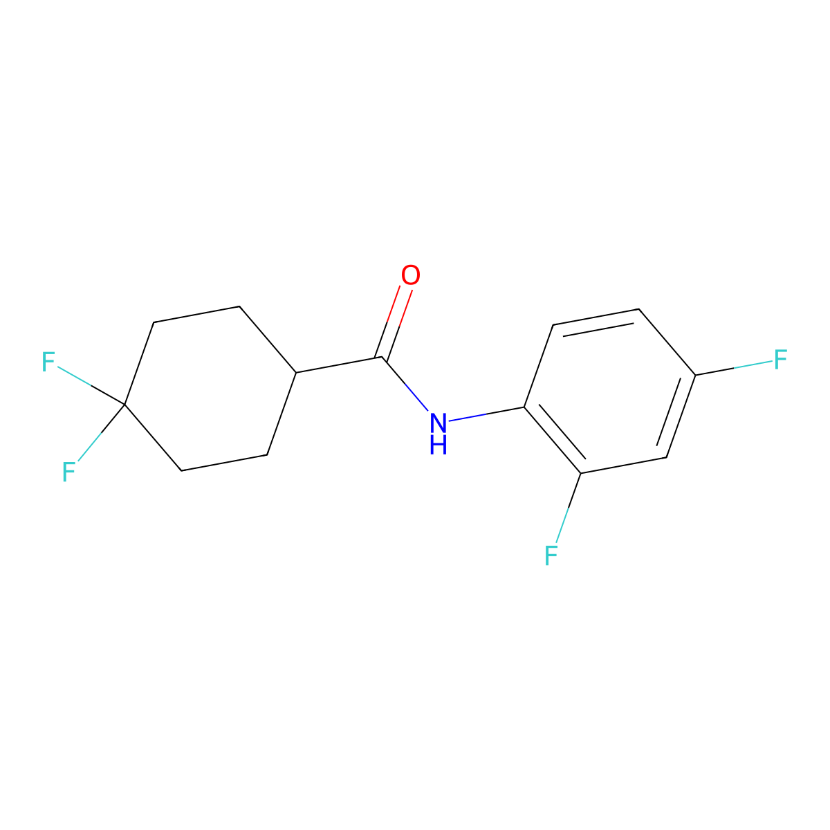 N-(2,4-difluorophenyl)-4,4-difluorocyclohexane-1-carboxamide molecular structure, CAS 2325083-28-9