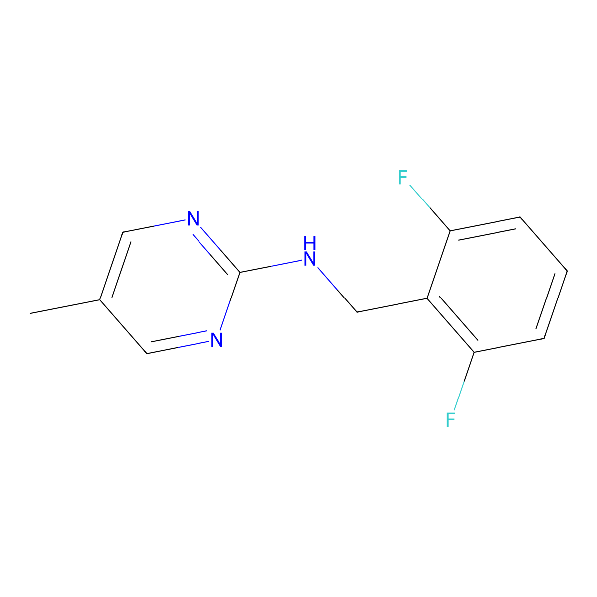 N-[(2,6-difluorophenyl)methyl]-5-methylpyrimidin-2-amine molecular structure, CAS 2325085-02-5