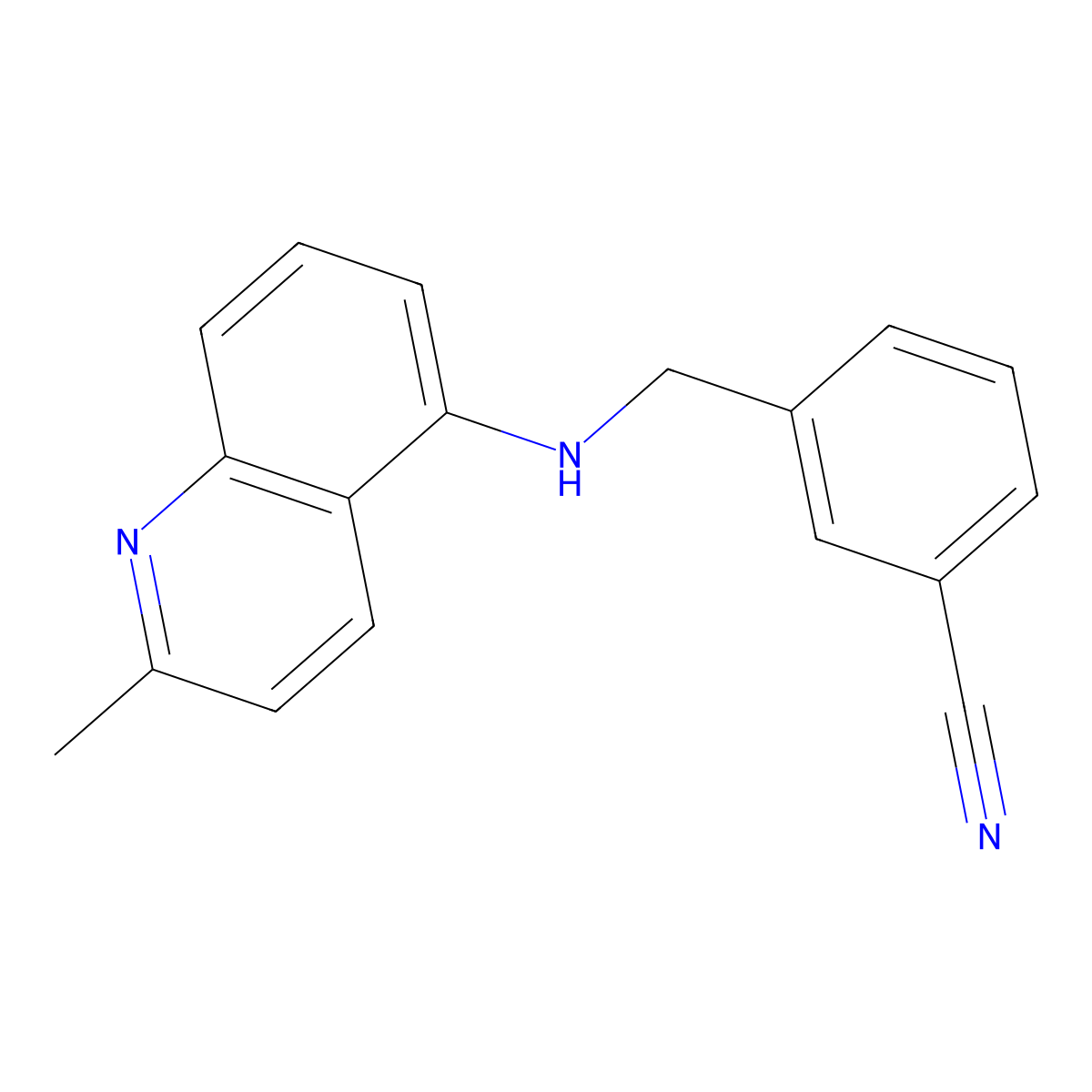 3-{[(2-Methylquinolin-5-yl)amino]methyl}benzonitrile molecular structure, CAS 2325093-57-8