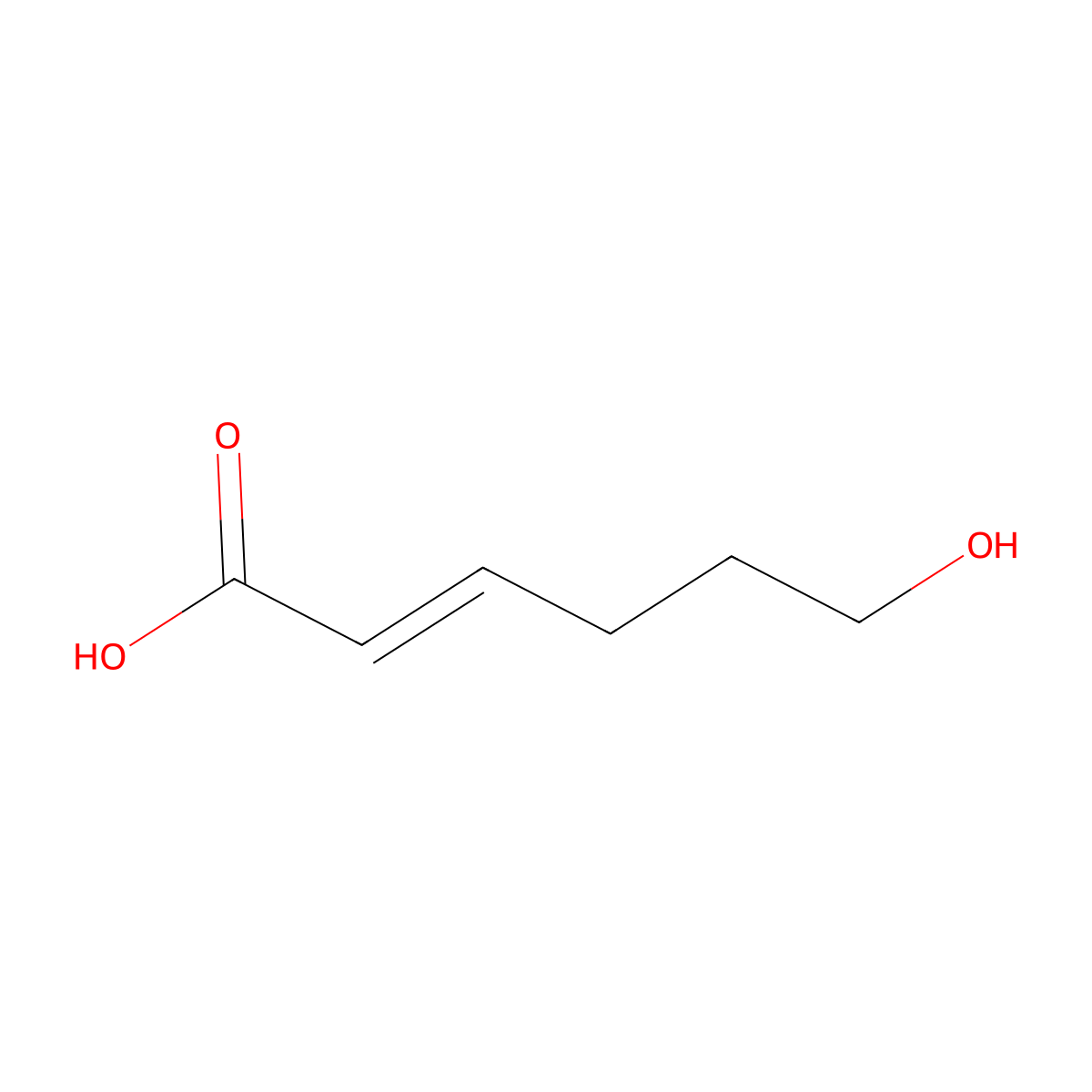 6-Hydroxy-2-hexenoic acid molecular structure, CAS 23251-42-5