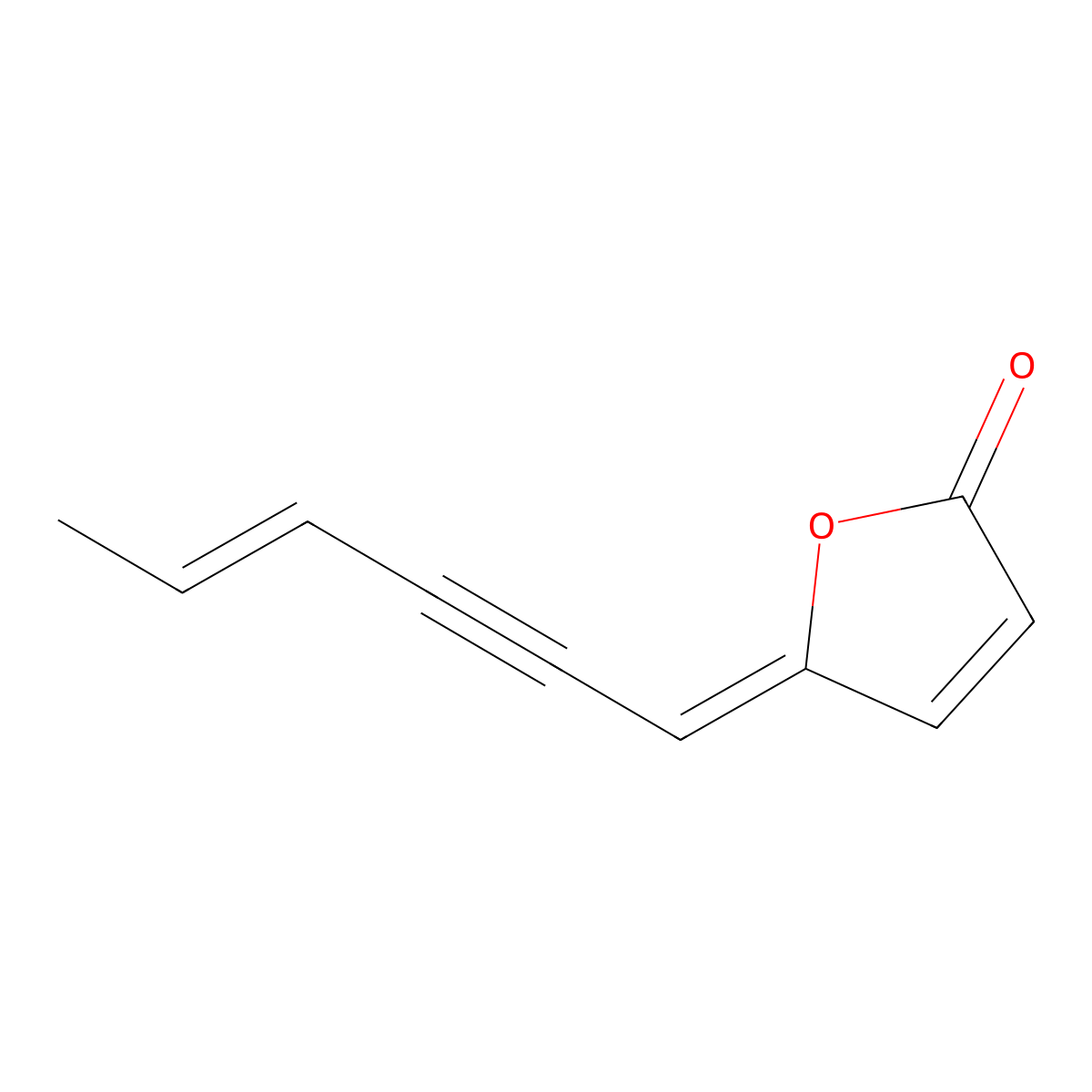 2(5H)-Furanone, 5-(4-hexen-2-ynylidene)- molecular structure, CAS 23251-68-5