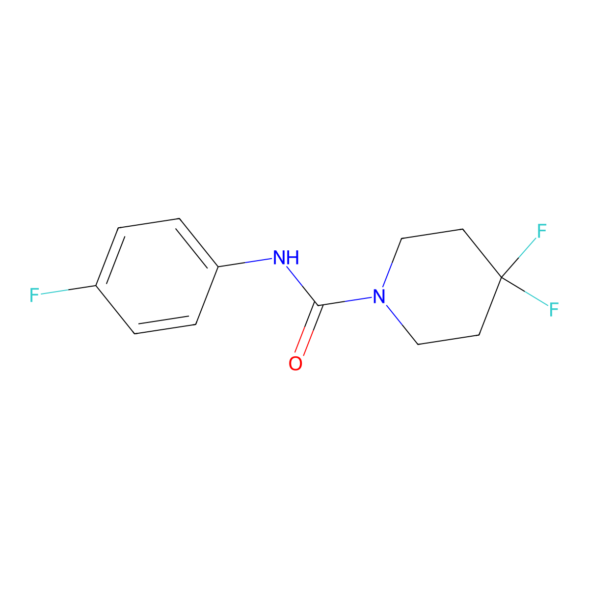 4,4-Difluoro-N-(4-fluorophenyl)piperidine-1-carboxamide molecular structure, CAS 2325122-04-9