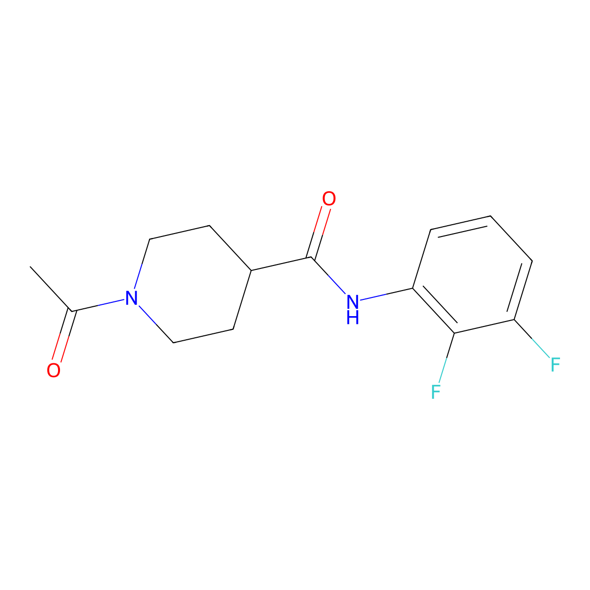 1-acetyl-N-(2,3-difluorophenyl)piperidine-4-carboxamide molecular structure, CAS 2325146-43-6