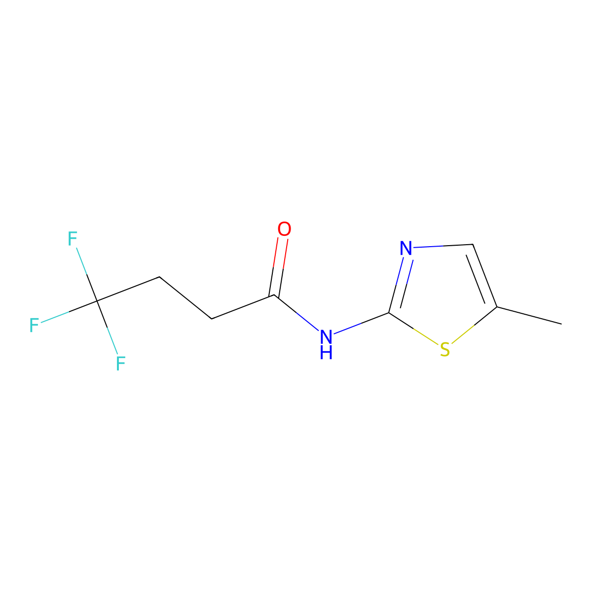 4,4,4-trifluoro-N-(5-methyl-1,3-thiazol-2-yl)butanamide molecular structure, CAS 2325154-54-7