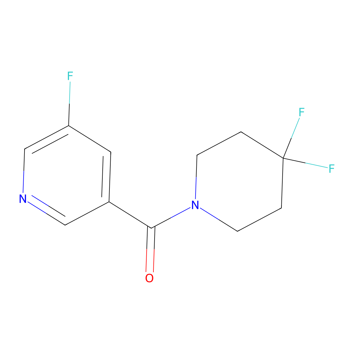 (4,4-Difluoropiperidin-1-yl)(5-fluoropyridin-3-yl)methanone molecular structure, CAS 2325154-90-1