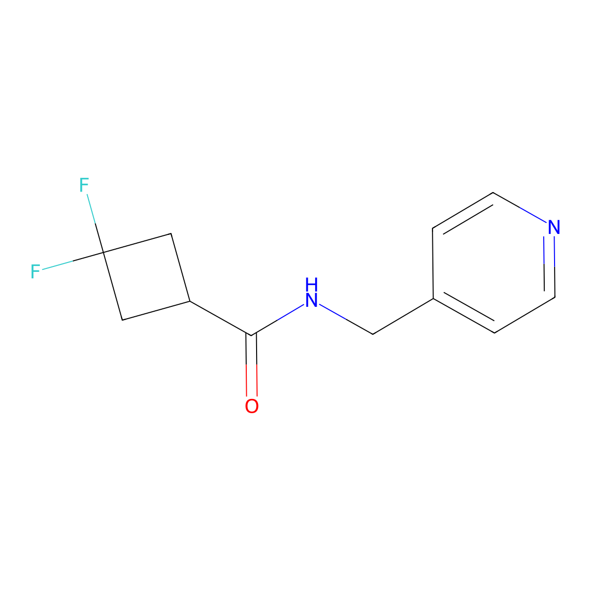 3,3-difluoro-N-[(pyridin-4-yl)methyl]cyclobutane-1-carboxamide molecular structure, CAS 2325154-94-5