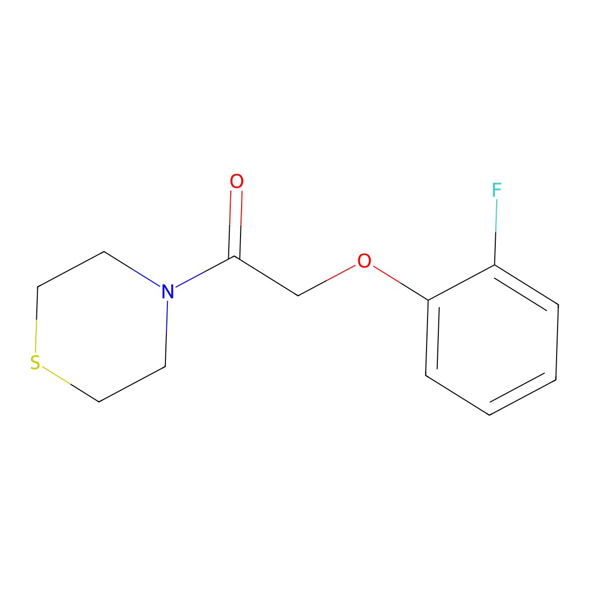 2-(2-Fluorophenoxy)-1-(thiomorpholin-4-yl)ethan-1-one molecular structure, CAS 2325157-55-7