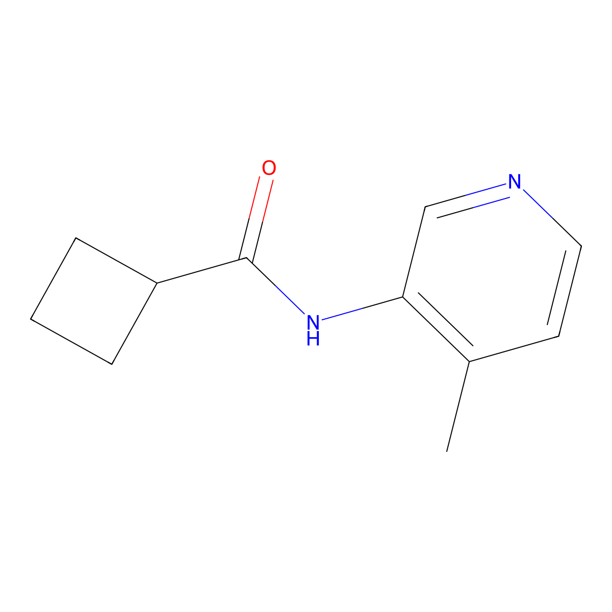 N-(4-methylpyridin-3-yl)cyclobutanecarboxamide molecular structure, CAS 2325194-60-1