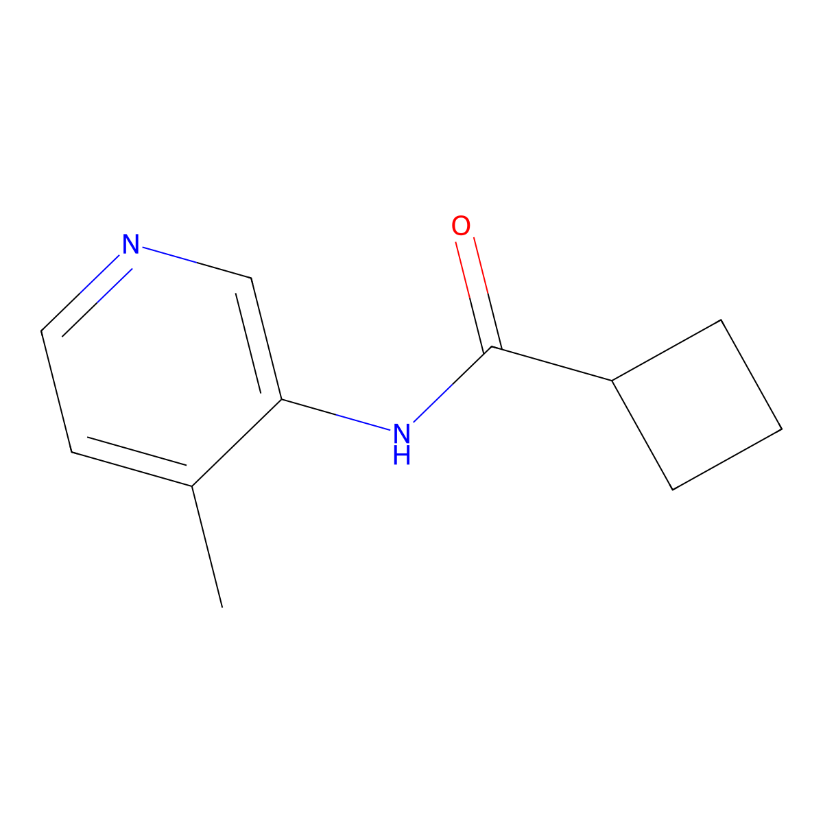 N-(4-methylpyridin-3-yl)cyclobutanecarboxamide molecular structure, CAS 2325194-60-1