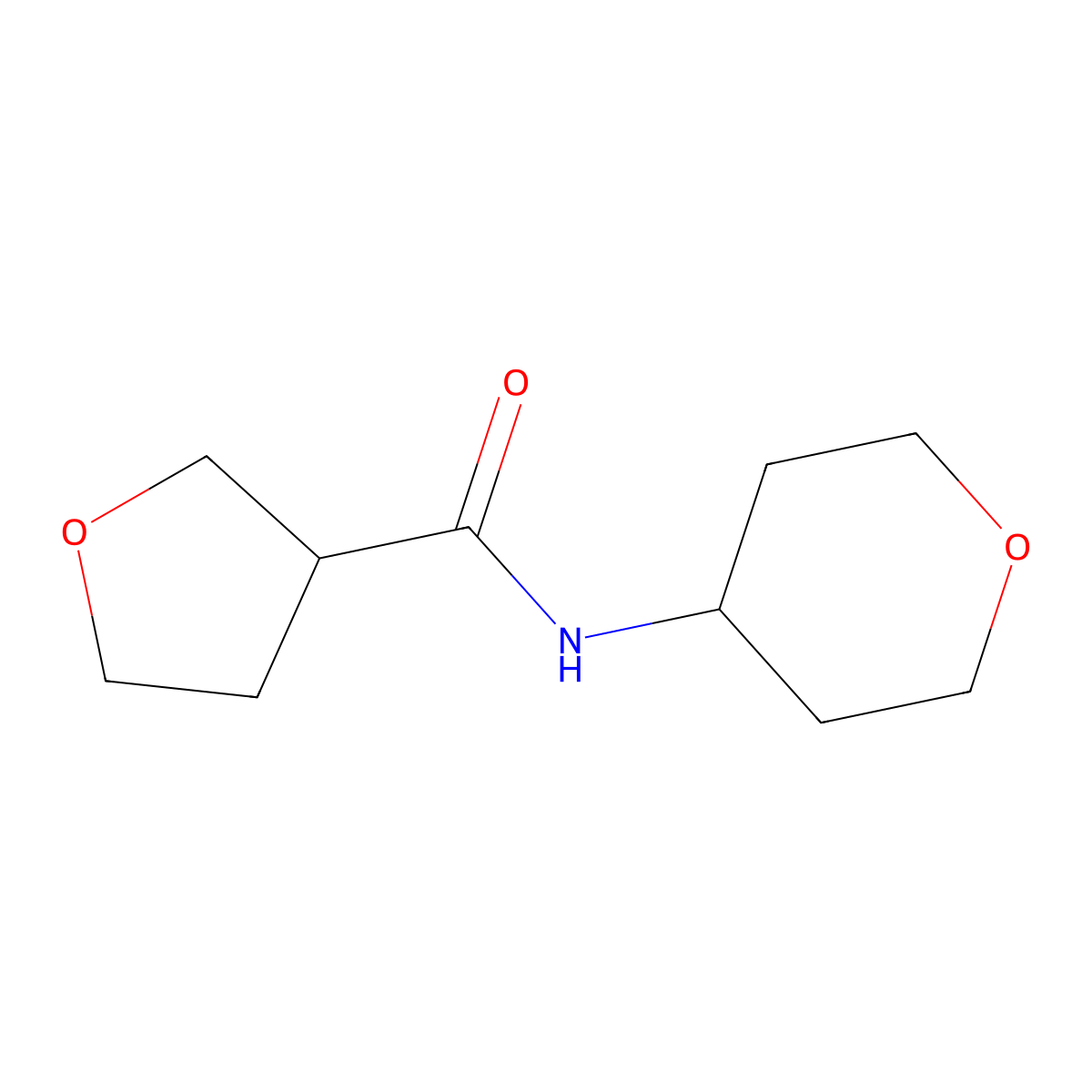 N-(oxan-4-yl)oxolane-3-carboxamide molecular structure, CAS 2325194-90-7