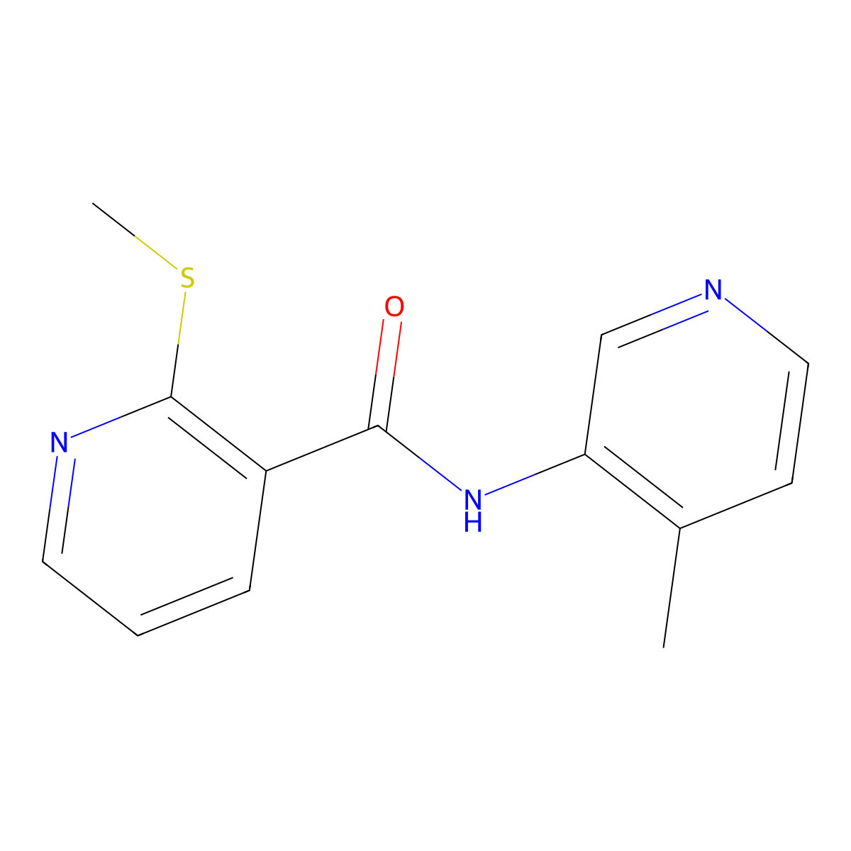 N-(4-methylpyridin-3-yl)-2-(methylsulfanyl)pyridine-3-carboxamide molecular structure, CAS 2325196-51-6