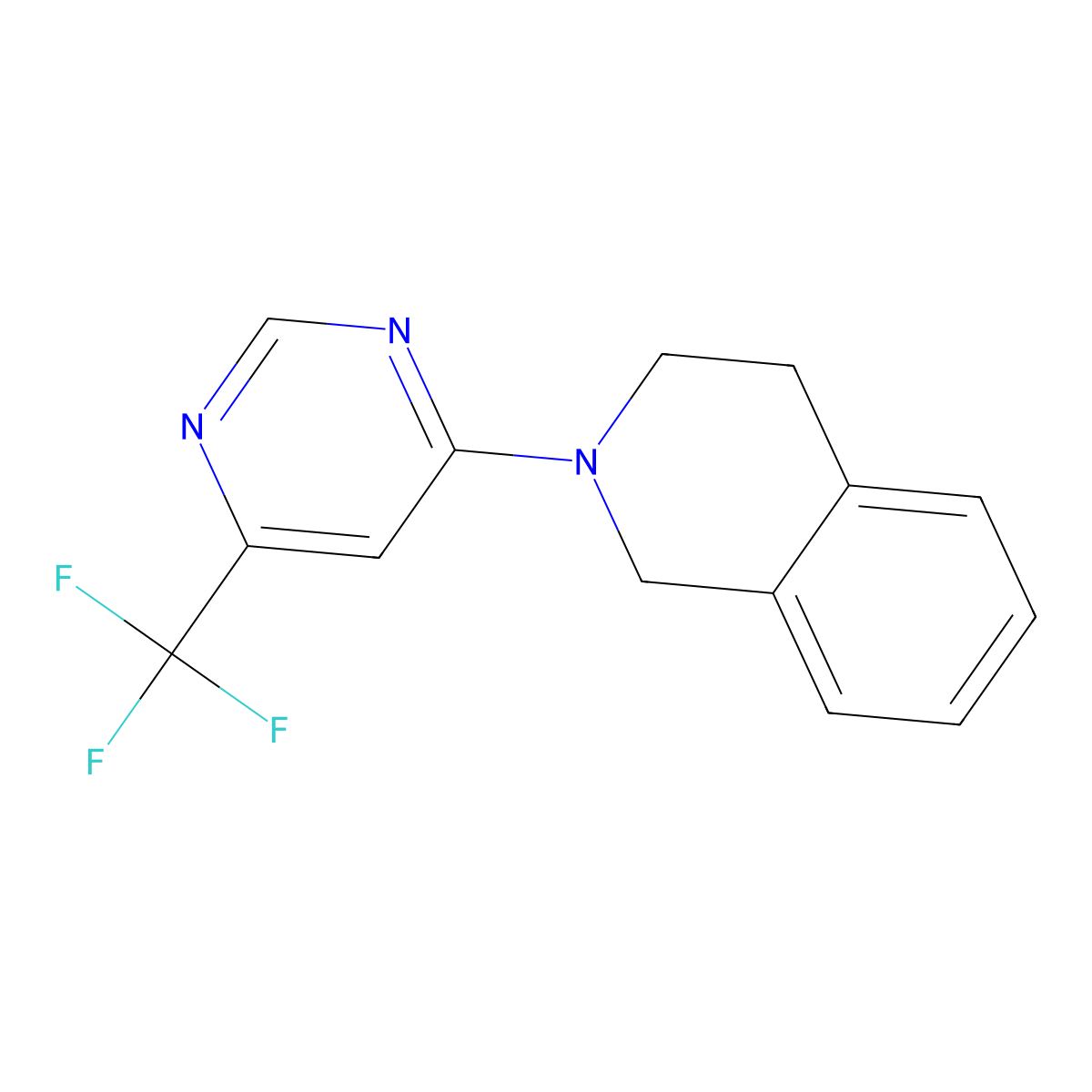 2-[6-(Trifluoromethyl)pyrimidin-4-yl]-1,2,3,4-tetrahydroisoquinoline molecular structure, CAS 2325197-22-4