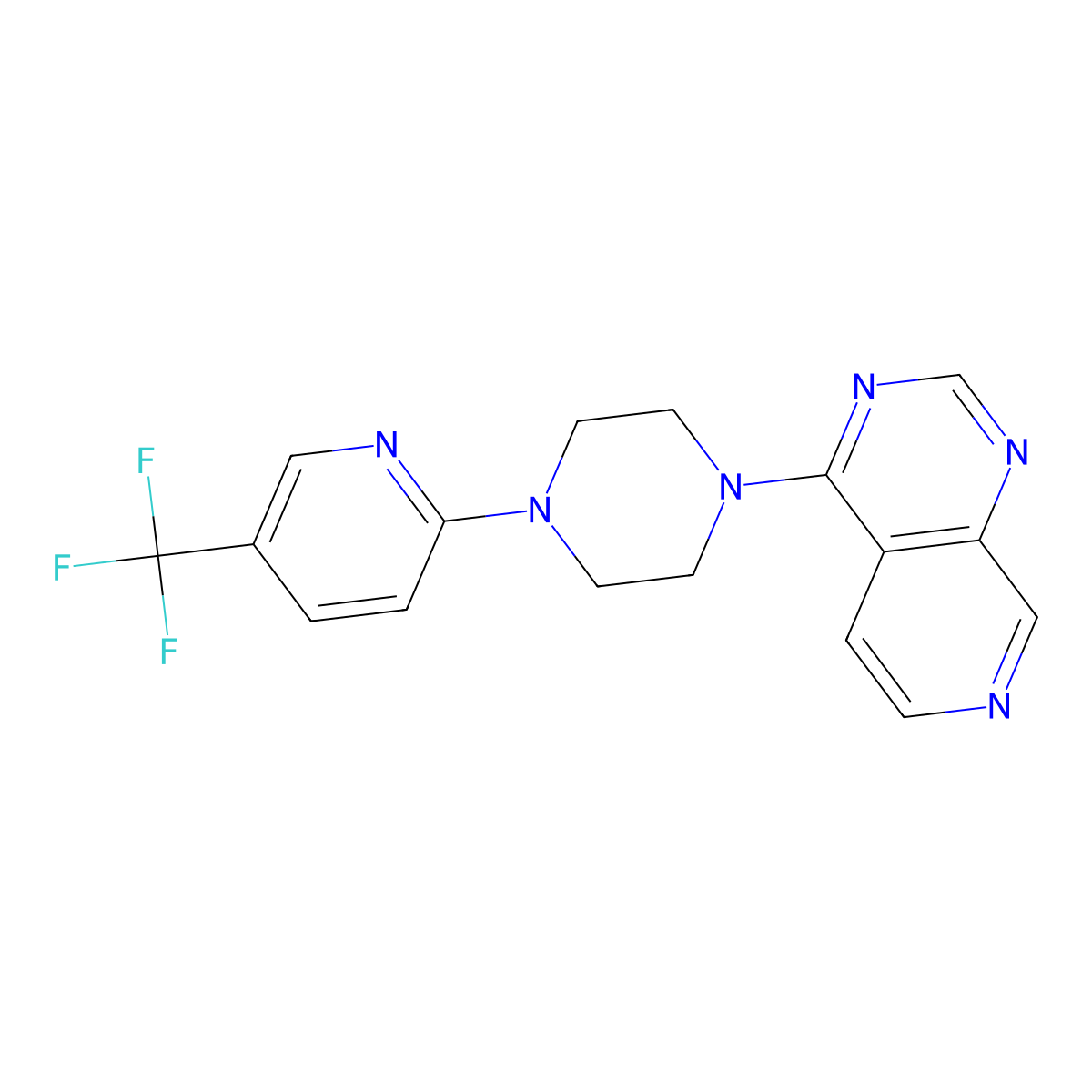 1-{Pyrido[3,4-d]pyrimidin-4-yl}-4-[5-(trifluoromethyl)pyridin-2-yl]piperazine molecular structure, CAS 2325200-90-4
