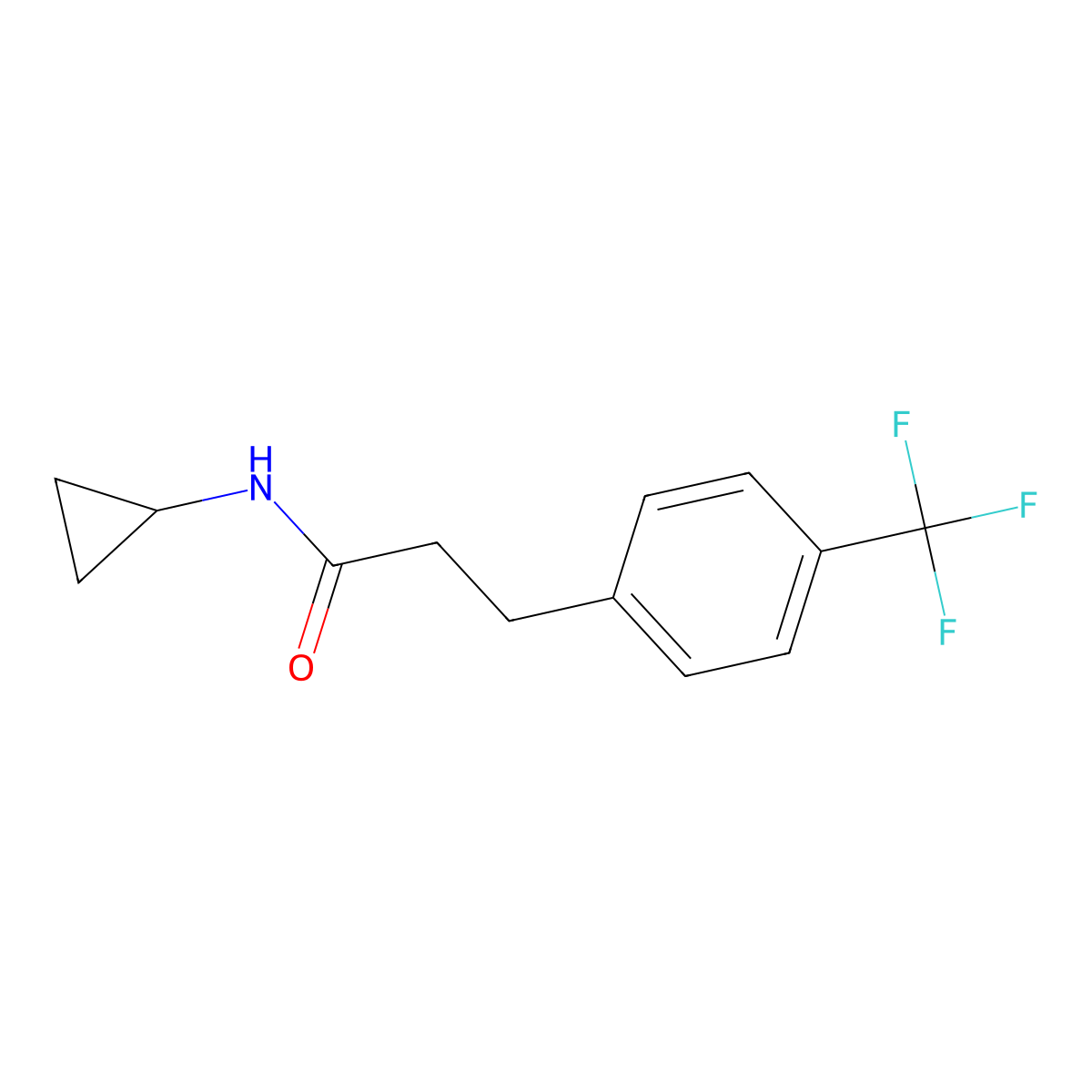 N-Cyclopropyl-3-[4-(trifluoromethyl)phenyl]propanamide molecular structure, CAS 2325237-16-7