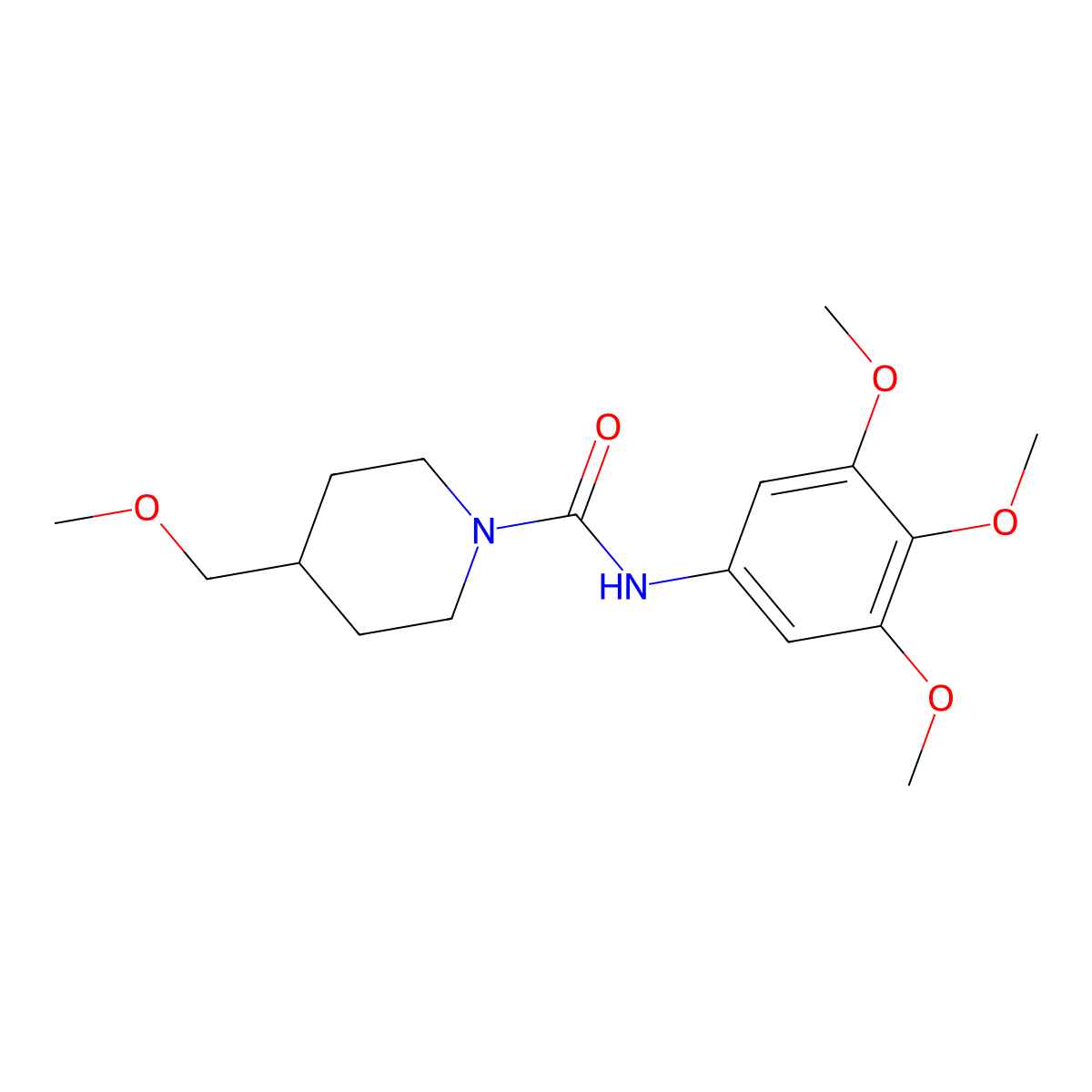 4-(methoxymethyl)-N-(3,4,5-trimethoxyphenyl)piperidine-1-carboxamide molecular structure, CAS 2325240-60-4