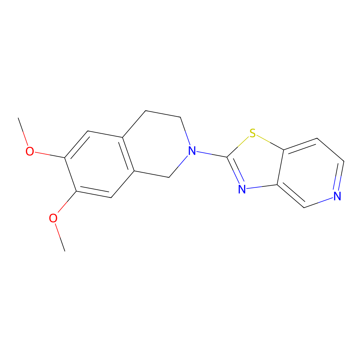 6,7-Dimethoxy-2-{[1,3]thiazolo[4,5-c]pyridin-2-yl}-1,2,3,4-tetrahydroisoquinoline molecular structure, CAS 2325241-17-4