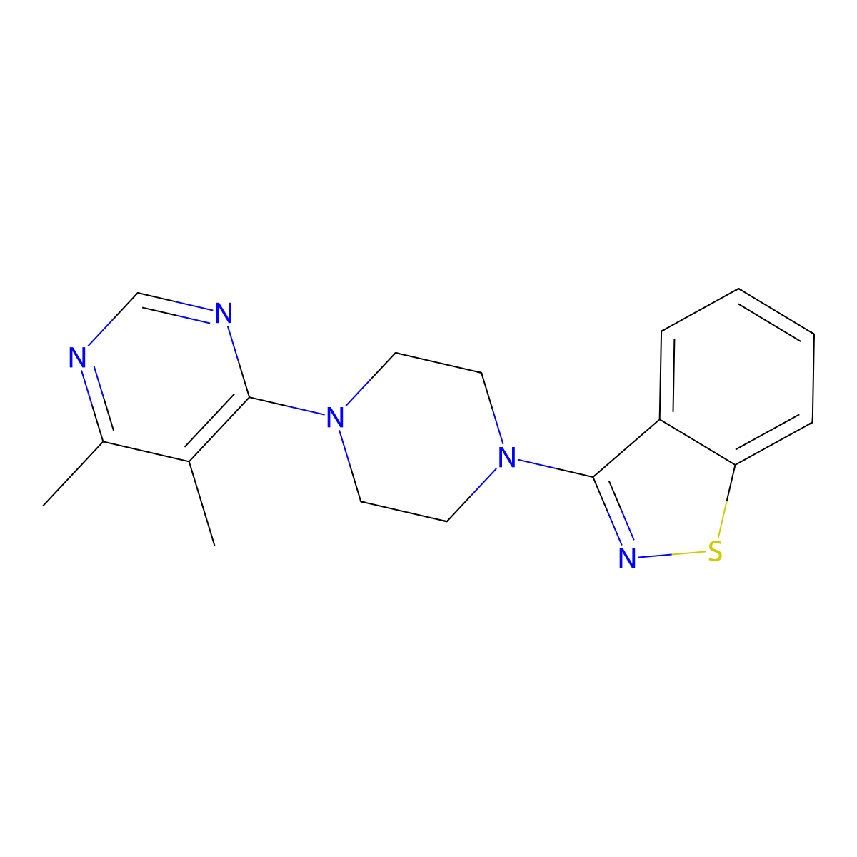 3-[4-(5,6-Dimethylpyrimidin-4-yl)piperazin-1-yl]-1,2-benzothiazole molecular structure, CAS 2325241-38-9