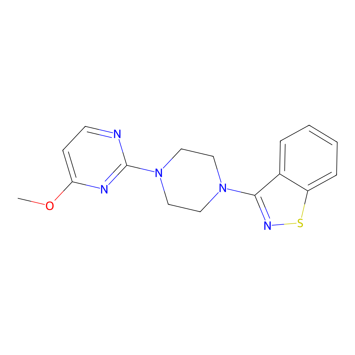 3-[4-(4-Methoxypyrimidin-2-yl)piperazin-1-yl]-1,2-benzothiazole molecular structure, CAS 2325242-34-8