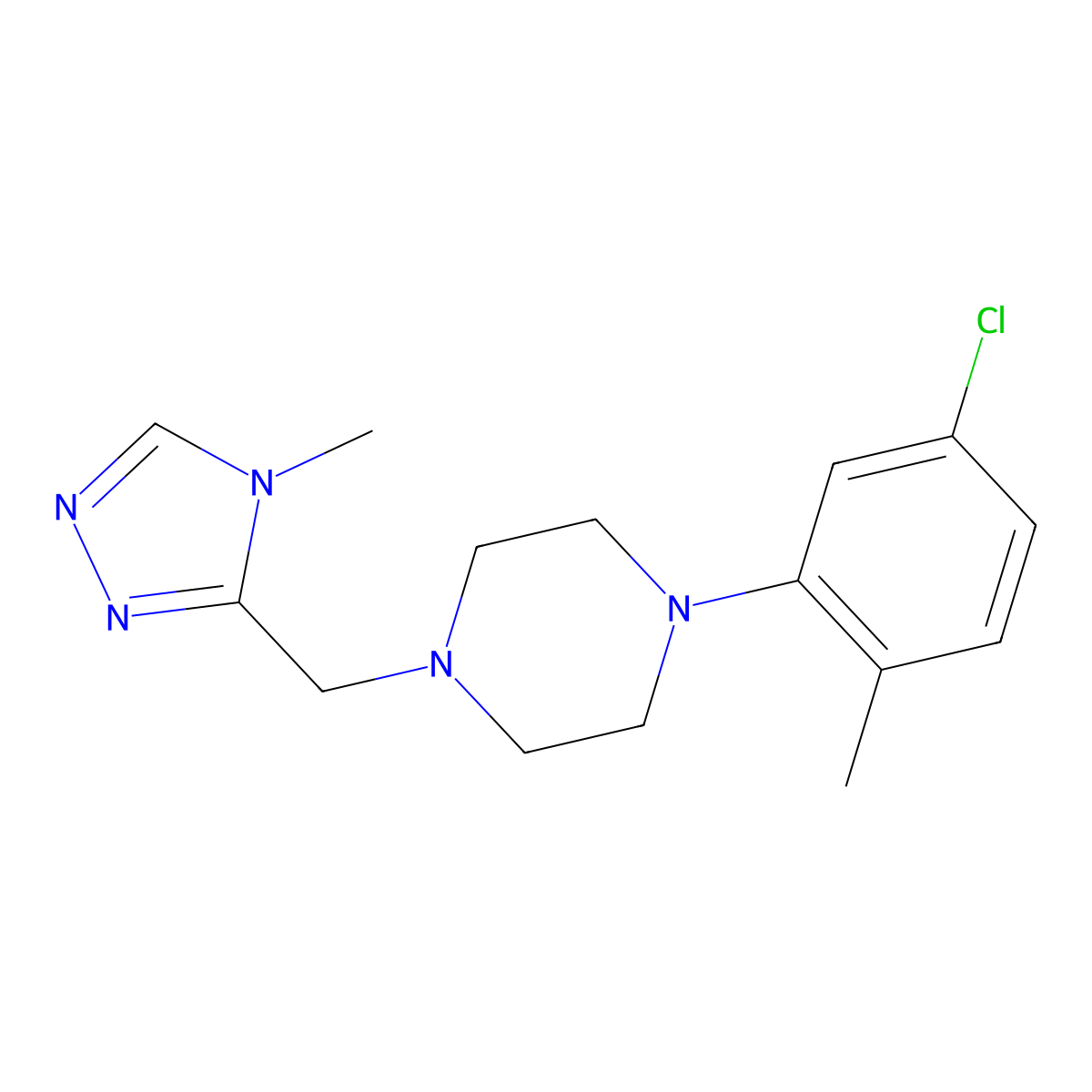 1-(5-chloro-2-methylphenyl)-4-[(4-methyl-4H-1,2,4-triazol-3-yl)methyl]piperazine molecular structure, CAS 2325275-52-1